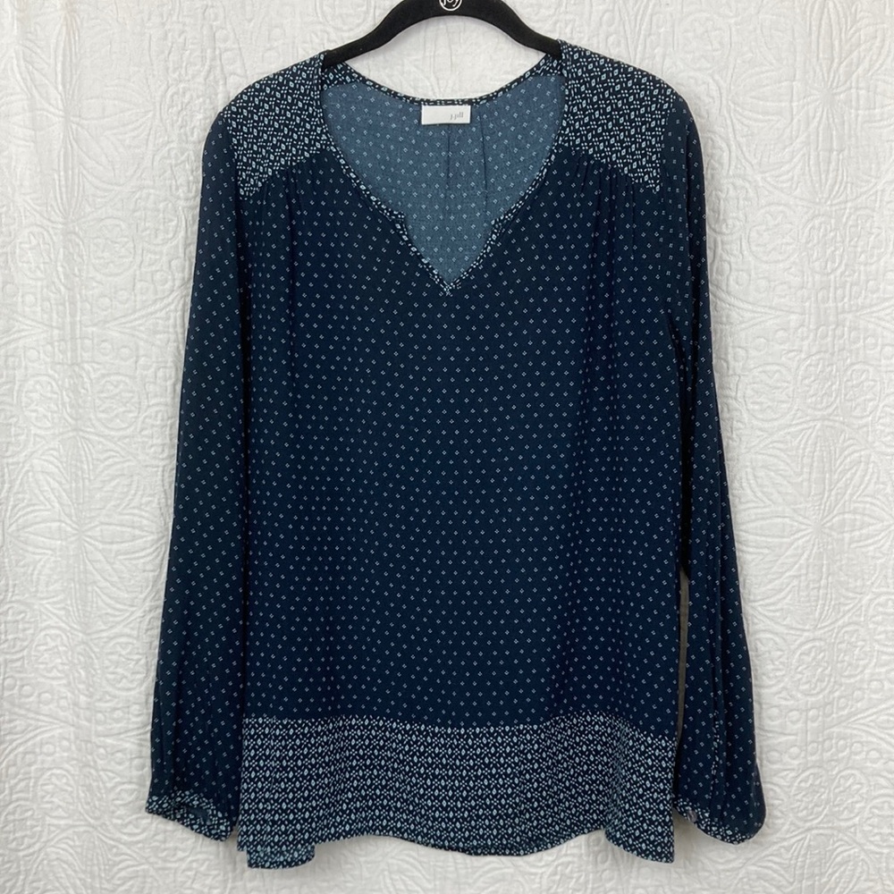 J. Jill Women's Navy Polka Dot Tunic Top
